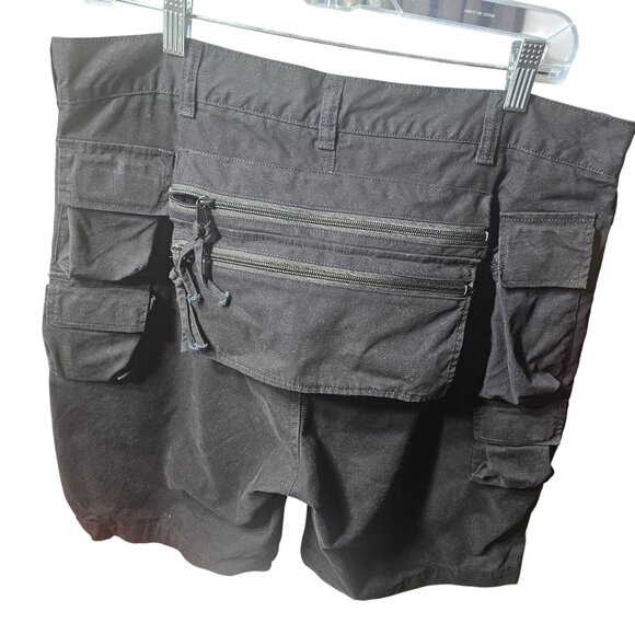 Tactical Cargo Utility Shorts Black Multi-Pocket Design With D-Rings & Zippers F - Picture 4 of 9